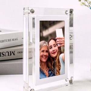 Acrylic Digital Photo Frame | Clear Modern Display Stand