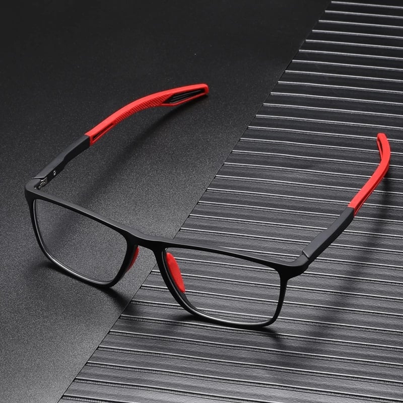 Multifocal Reading Glasses | Ultralight Polycarbonate Frame with Red Accents