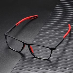 Multifocal Reading Glasses | Ultralight Polycarbonate Frame with Red Accents
