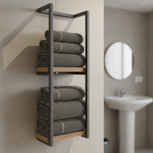 Wall Mounted Towel Rack | Industrial Steel Frame Design