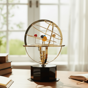 Brass Solar System Model | Manual Rotating Desktop Display