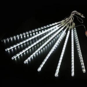 LED Meteor Shower Lights | Cascading White Light Tubes