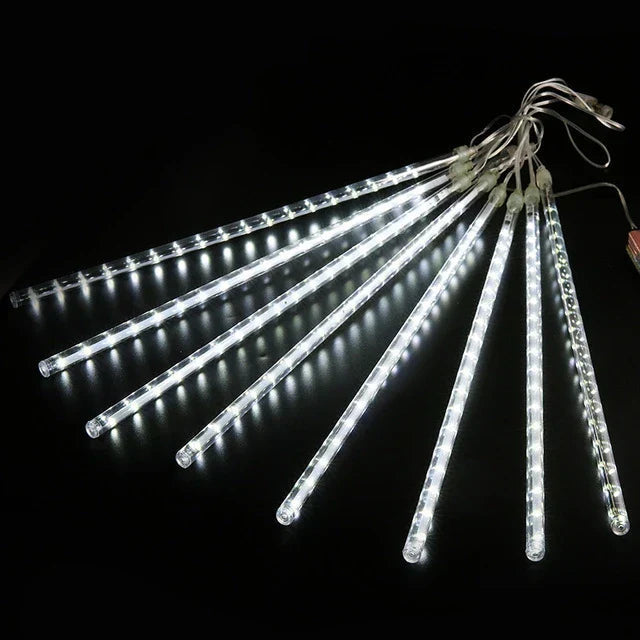 LED Meteor Shower Lights | Cascading White Light Tubes