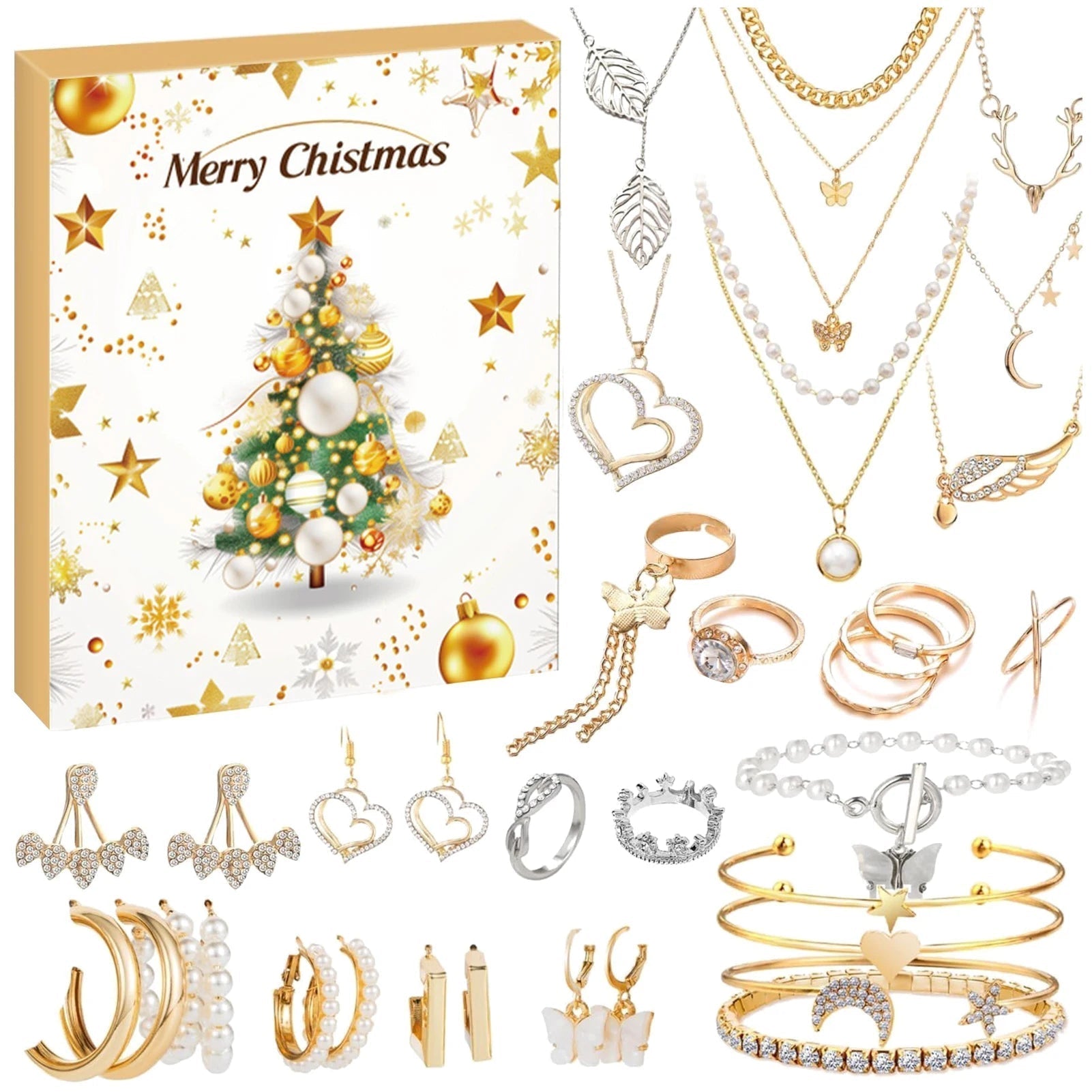 Christmas Jewelry Advent Calendar | 22 Charm Bracelet Making Set