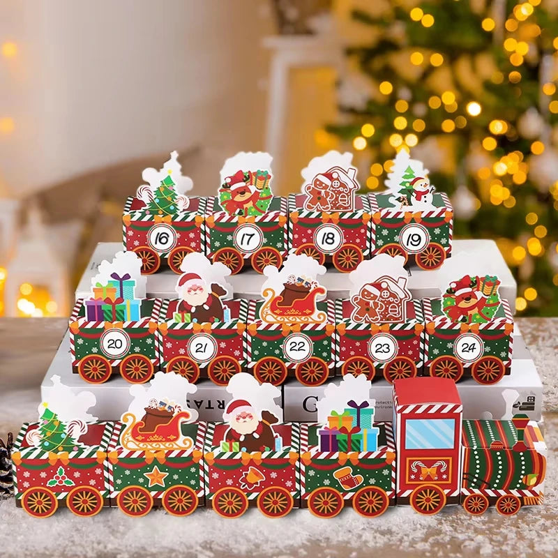 Christmas Train Advent Calendar | 24 Festive Boxes with Holiday Characters