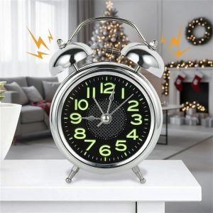 Twin Bell Alarm Clock | Loud Chrome Retro Design