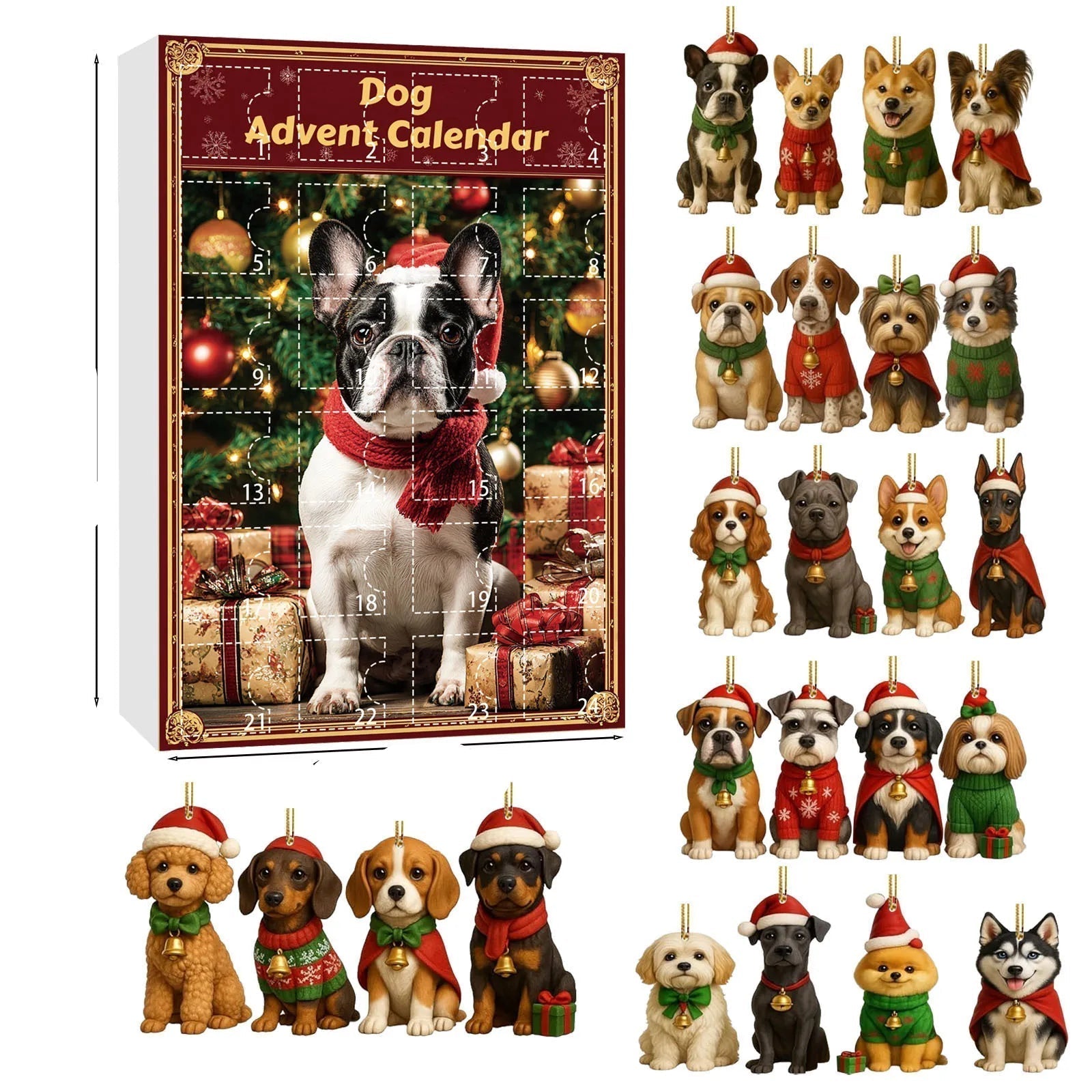 Christmas Dog Advent Calendar | 24 Festive Puppy Ornaments