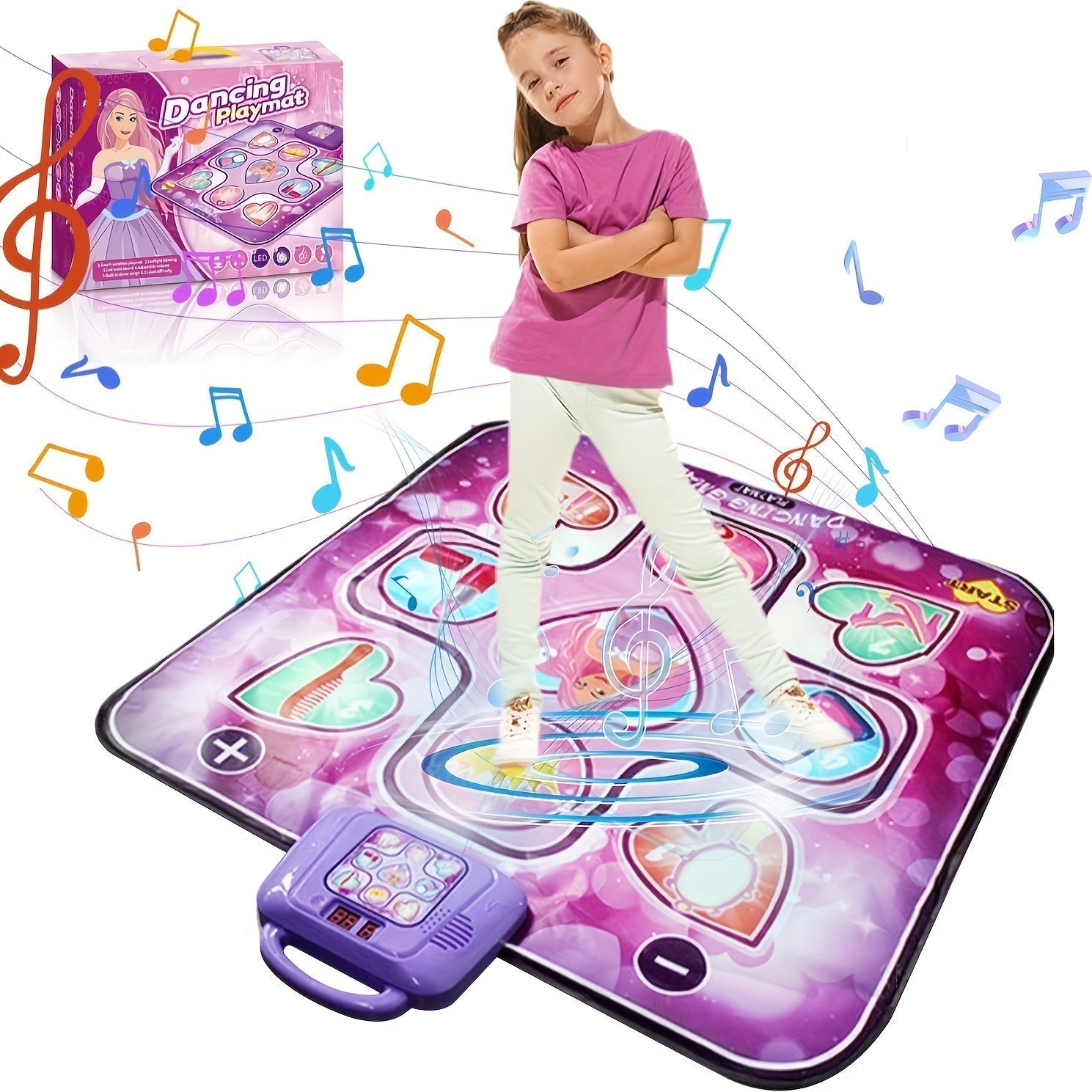Interactive Dance Mat for Kids | Pink Music Gaming Playmat with Scoring