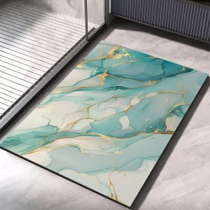 Abstract Marble Bath Mat | Quick-Drying Diatomaceous Earth