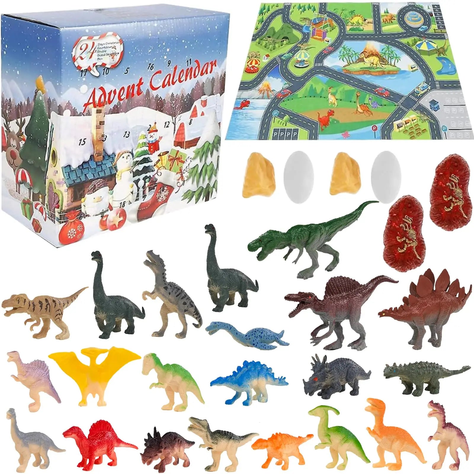 Dinosaur Advent Calendar | 28 Figure Educational Christmas Countdown