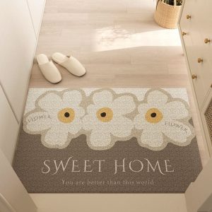 Floral Welcome Mat | Sweet Home Daisy Print Non-Slip