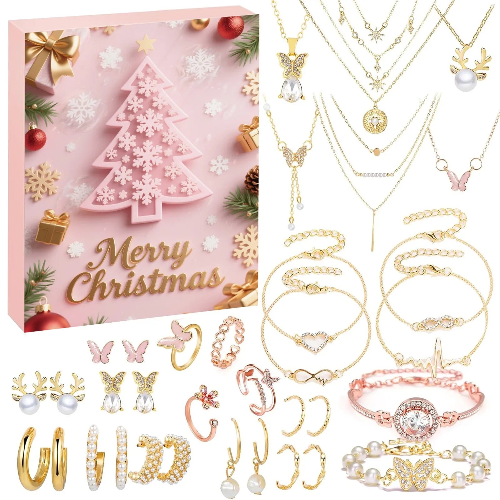 Christmas Advent Calendar | 24 Jewelry Accessories Holiday Countdown
