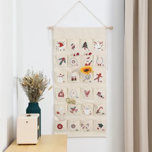 Christmas Advent Calendar | 24 Canvas Pockets Wall Hanging