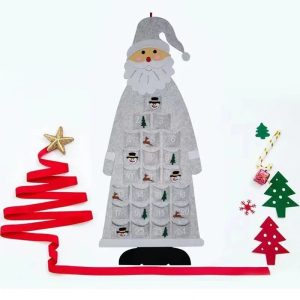 Santa Claus Advent Calendar | Felt Wall Hanging With 24 Pockets
