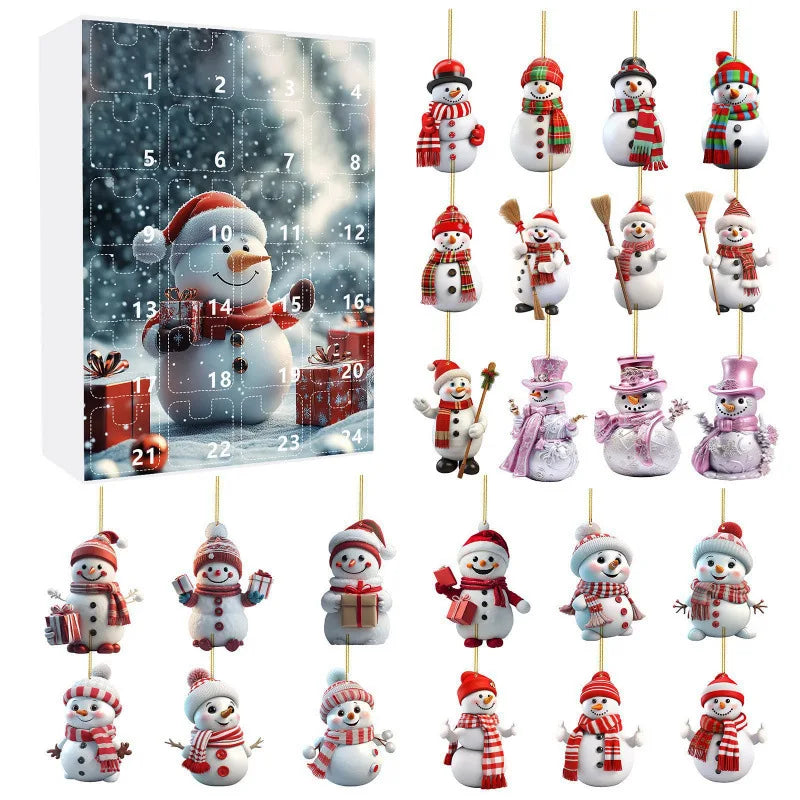 Christmas Advent Calendar | 24 Snowman Ornament Surprises