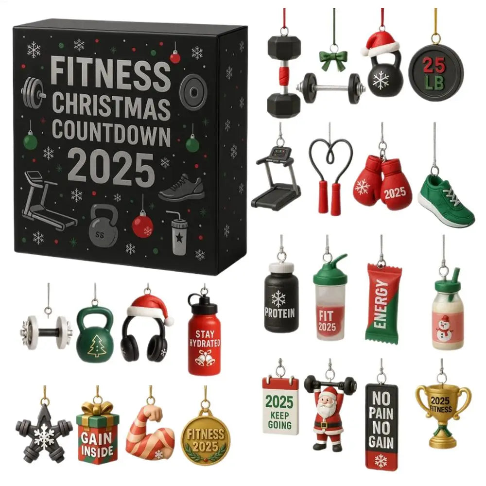 Fitness Christmas Advent Calendar | 24-Day Workout Countdown Ornaments