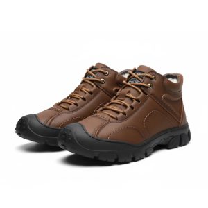Men's Winter Walking Boots | Warm Lined Non-Slip Vegan Leather
