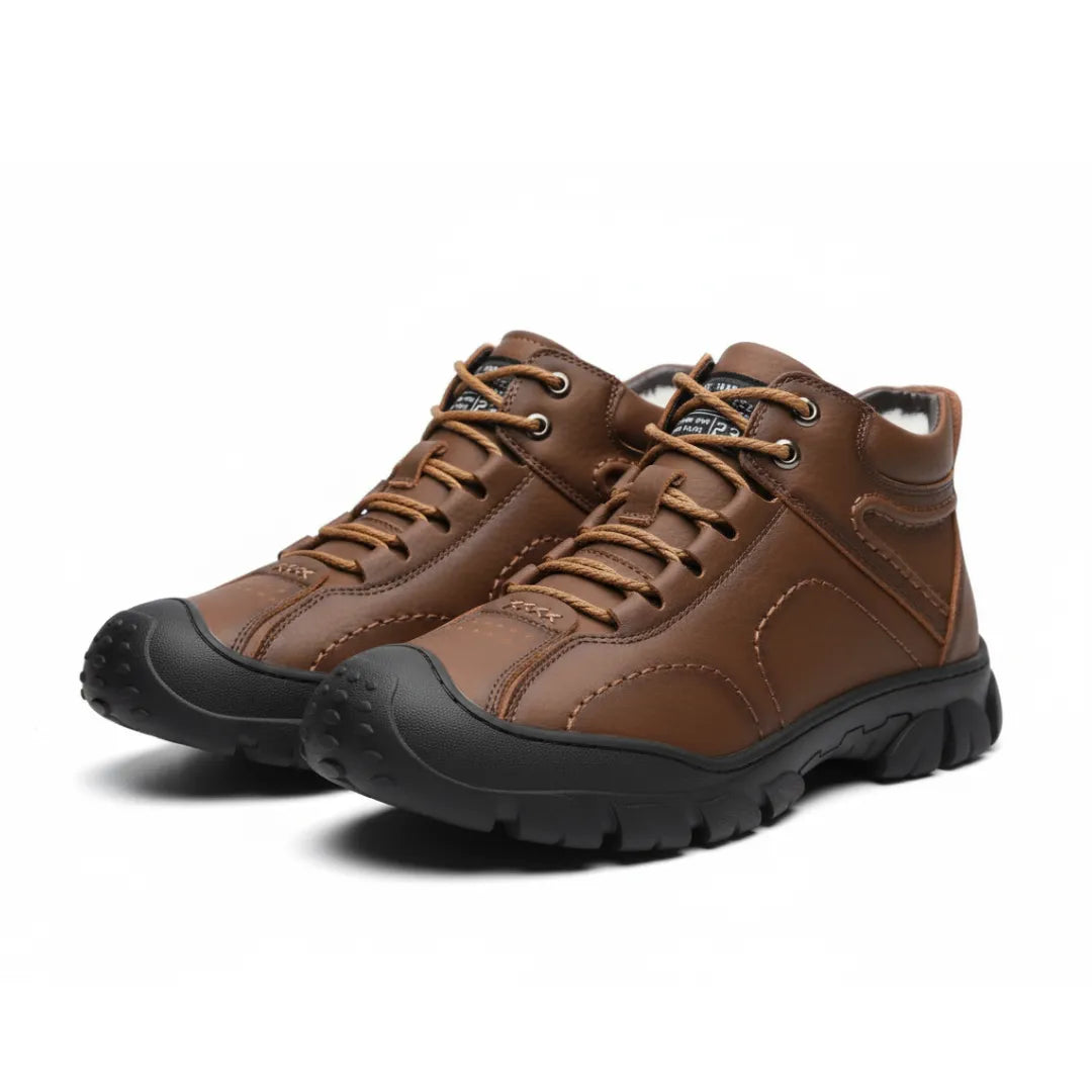 Men's Winter Walking Boots | Warm Lined Non-Slip Vegan Leather
