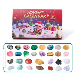 Gemstone Advent Calendar | 24 Natural Crystals Educational Discovery Kit