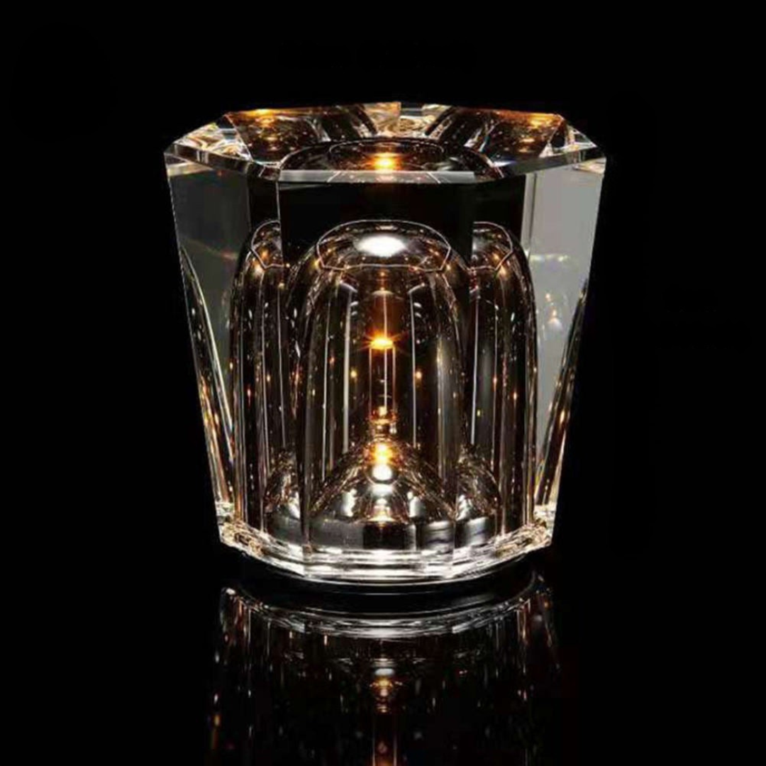 Crystal LED Table Lamp | Wireless Rechargeable Warm Light