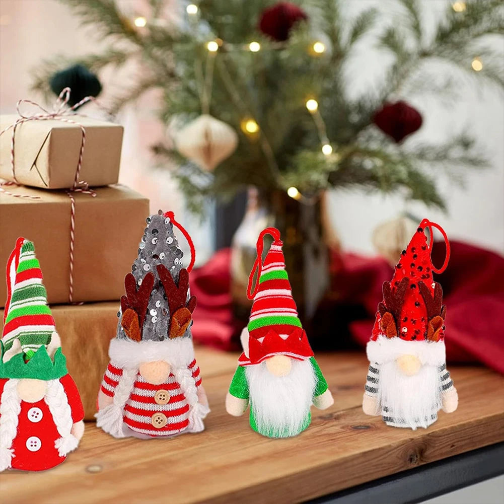 Christmas Gnome Ornaments | 24 Plush Holiday Decorations Set
