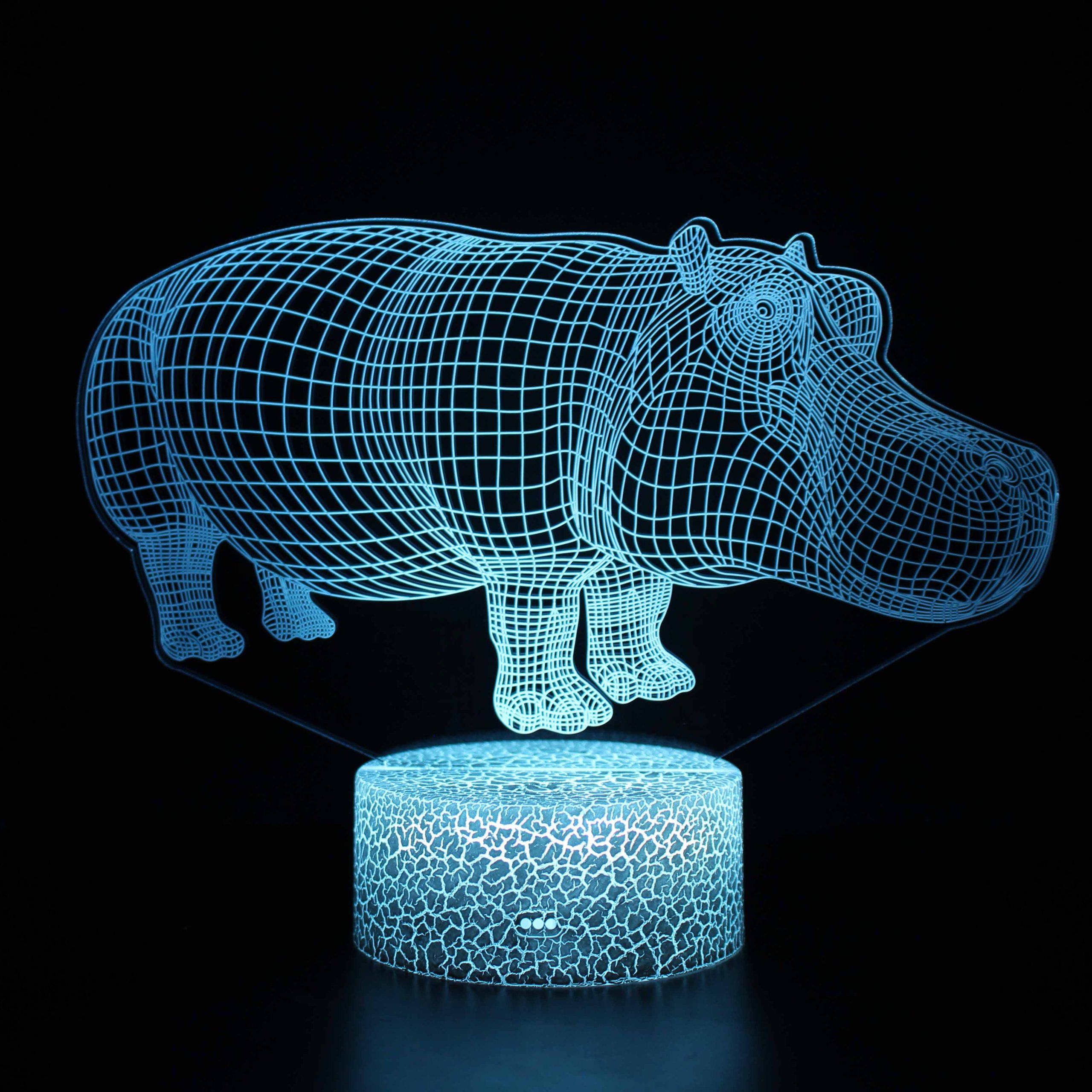 3D Optical Illusion LED Night Light | Hippo Design Touch Control
