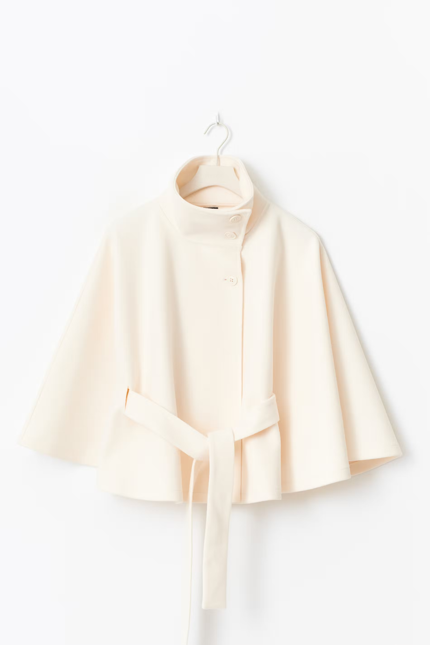 Women's Cape Coat | High Collar Belted Winter Design