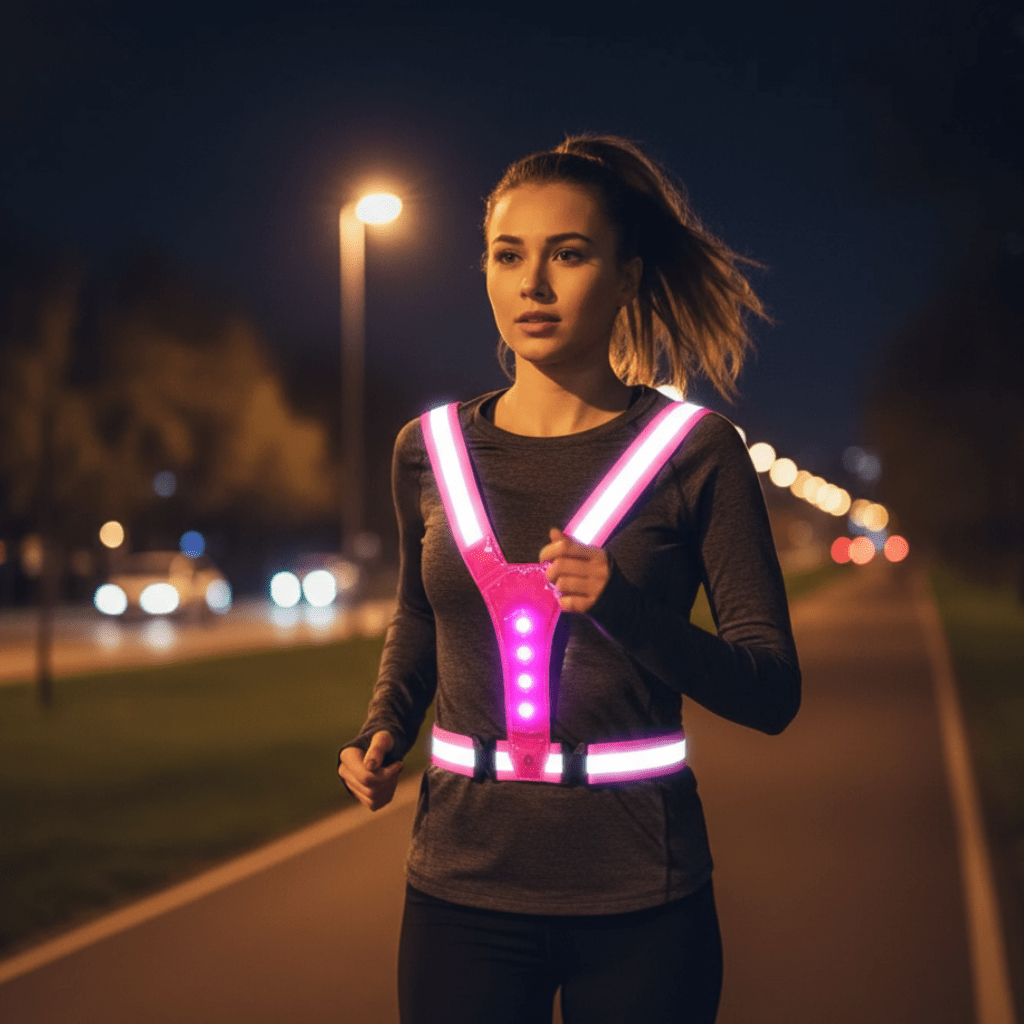 LED Safety Running Vest | Rechargeable High Visibility Night Running Gear