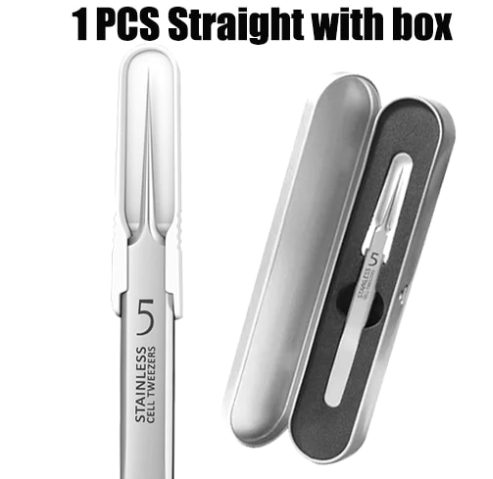 Precision Stainless Steel Tweezers | Ultra Slim Tip for Skincare