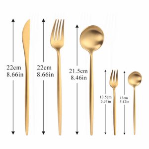 Stainless Steel Cutlery Set | Modern Minimalist Gold Finish