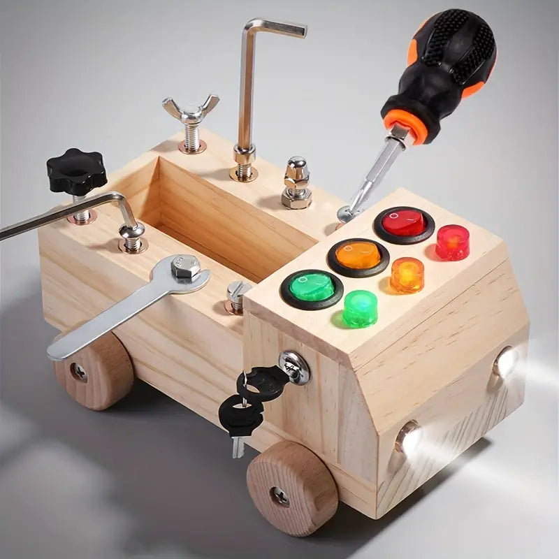 Wooden Activity Board | Montessori Traffic Light Learning Toy