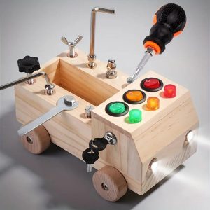 Montessori Activity Board | Wooden Traffic Light Learning Toy