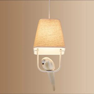Scandinavian Rattan Pendant Light | Bird Perch Design with Warm Glow