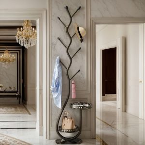 Tree Coat Rack Stand | Black Iron Branch Design