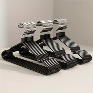 Velvet Clothes Hangers Set | Non-Slip Black Finish 10-Pack