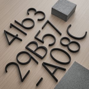 Modern Black House Numbers | Weatherproof Zinc Alloy Design