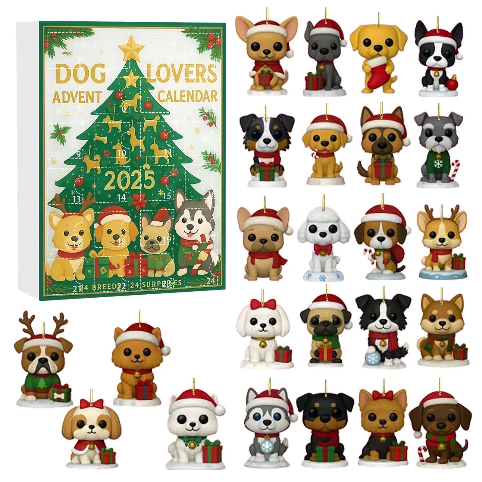 Dog Lovers Advent Calendar | 24 Festive Puppy Ornament Surprises