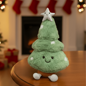 Christmas Tree Plush Toy | Soft Green Holiday Figurine With Star
