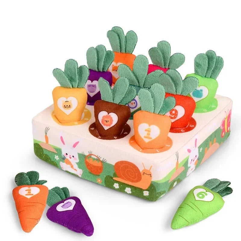 Montessori Carrot Plush Toy | Interactive Pull Root Sensory Learning Set