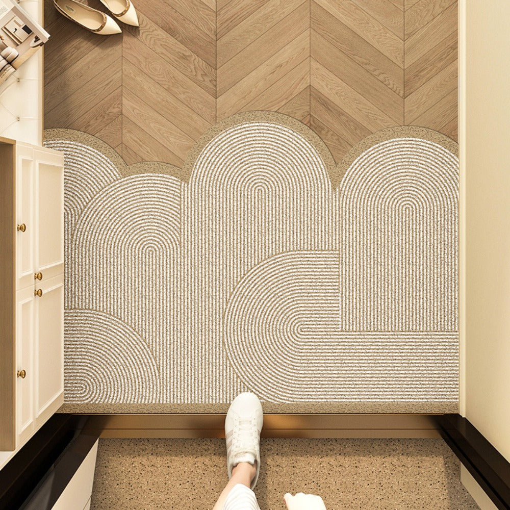 Geometric Area Rug | Cloud Pattern Beige Design