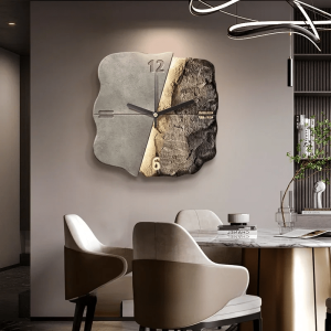 Modern Wall Clock | 3D Relief Stone Texture Design
