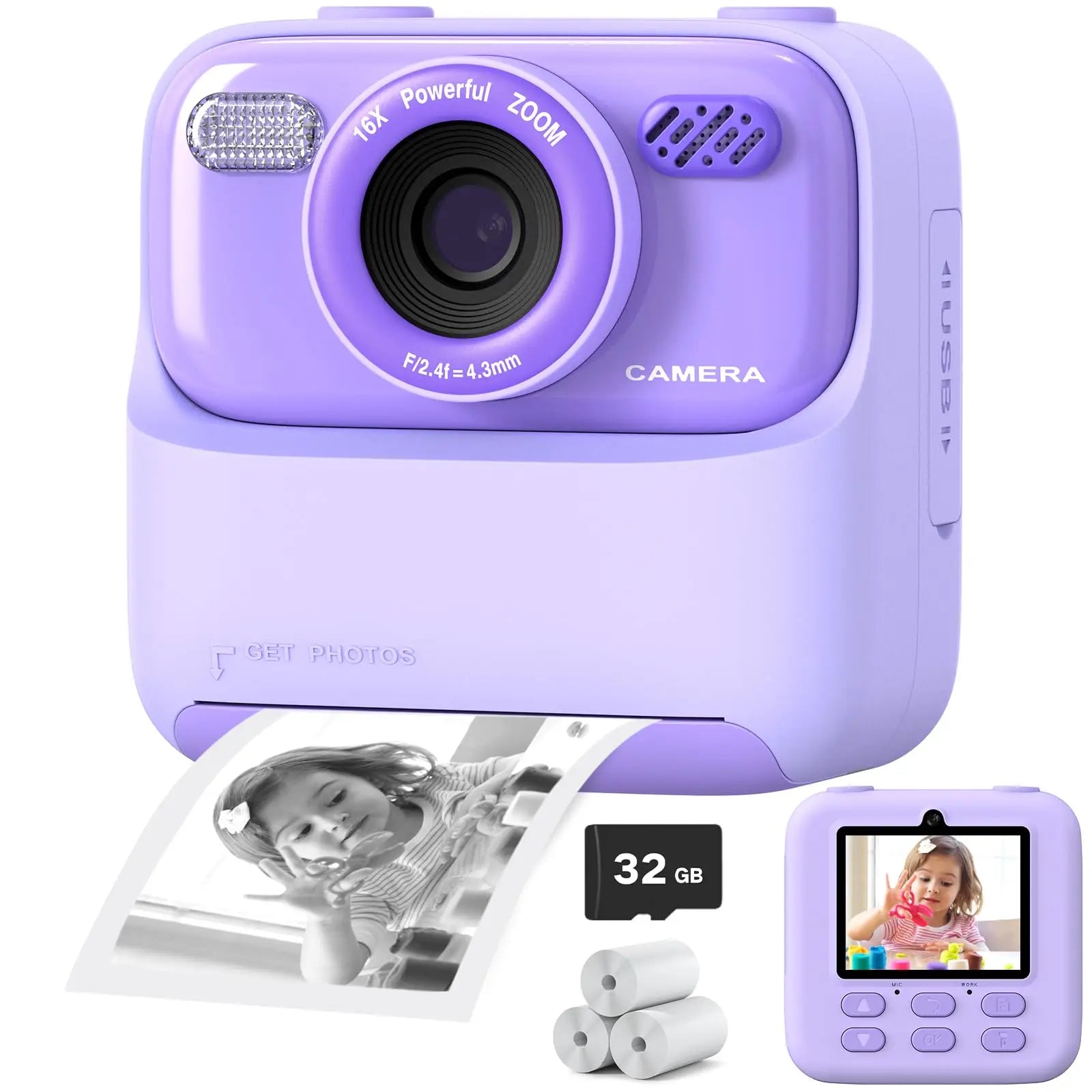 Kids Instant Camera | HD Photo Printing with 32GB Storage