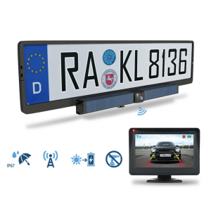 Wireless Solar Backup Camera | HD License Plate Mount with Monitor