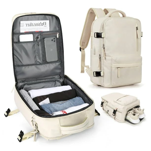 Women's Travel Backpack | 35L Water-Repellent with USB Charging Port