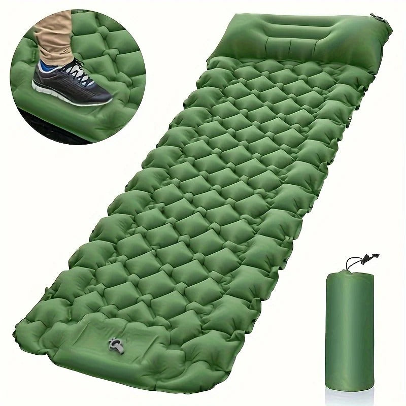 Inflatable Camping Mattress | Lightweight Built-In Foot Pump