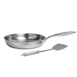 Titanium Hammered Pan Set | PFAS-Free with Matching Utensils