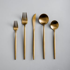 Minimalist Cutlery Set | 20-Piece Stainless Steel Gold Flatware